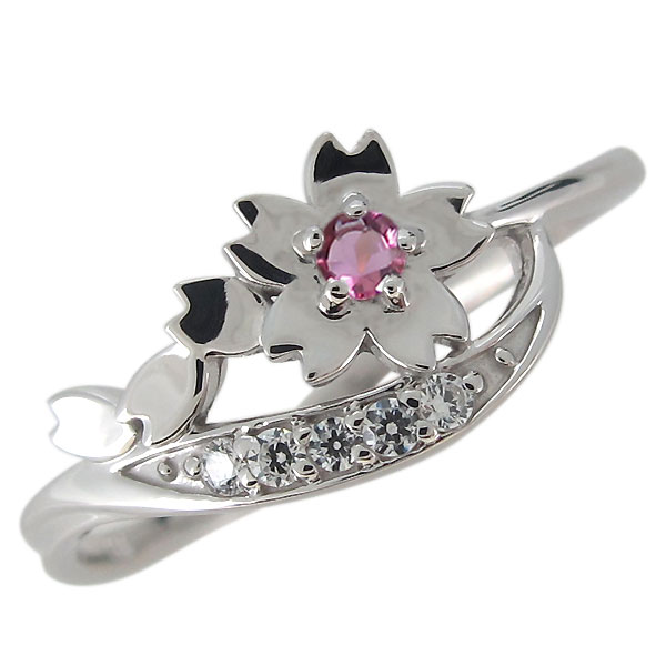 楽天市場】指輪 桜 花 モチーフ シルバーリング レディース 誕生石