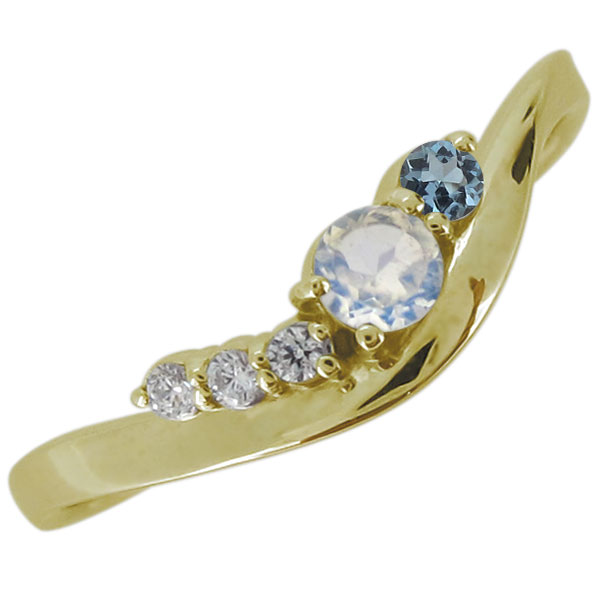 楽天市場】18金 指輪 リング ロイヤルブルームーンストーン 6月誕生石