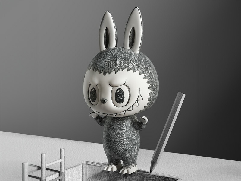 楽天市場】【今だけP10倍！公式POP MART】MEGA LABUBU 400% Sketch