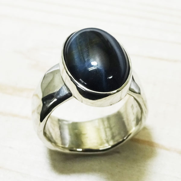 楽天市場】ブルータイガーアイ シルバーリング メンズ 大きめ 925 溶銀