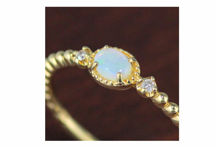 楽天市場】リング レディース オパール 指輪 ピンキーリング