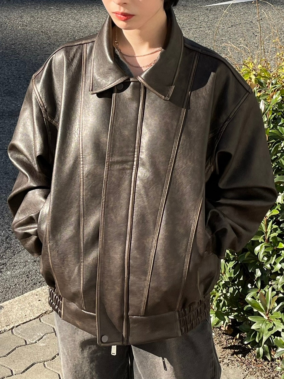 楽天市場】正規品【 Chikashitsu + leather blouson (2color