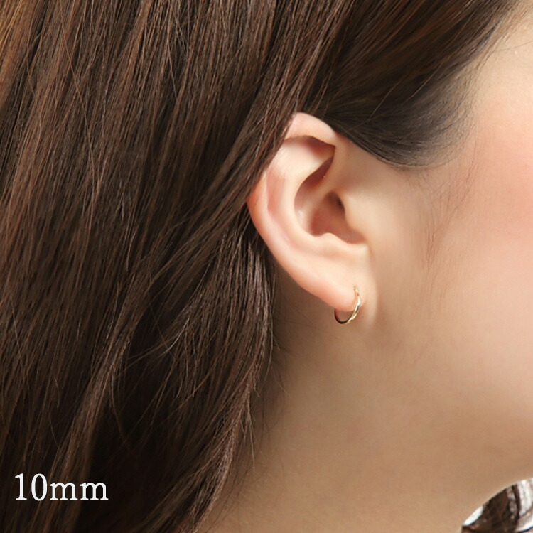 楽天市場】フープピアス K18 ゴールド ピアス フープ 選べる3サイズ