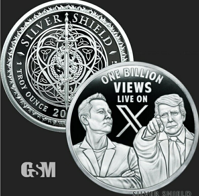 楽天市場】【限定499枚 純銀 99.9％】 トランプ大統領 イーロンマスク