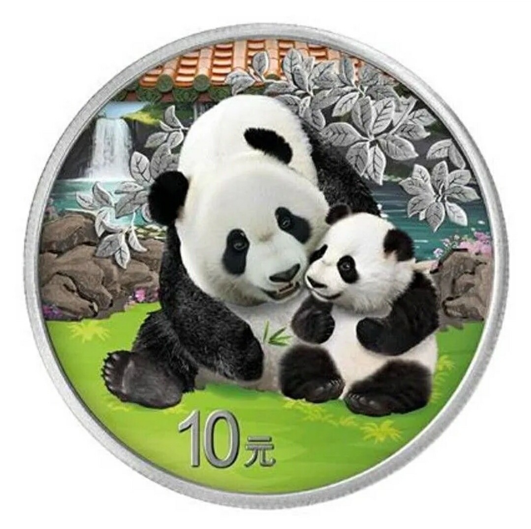 楽天市場】【新品】 純銀コイン「カラー版 パンダ銀貨」 純銀 銀貨 銀