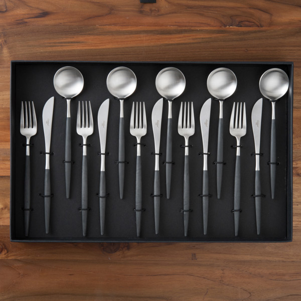 楽天市場】□クチポール ゴア・ブラック シルバー ディナーセット