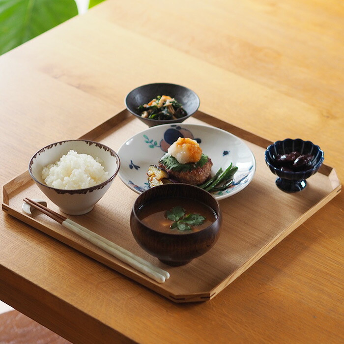 楽天市場】松屋漆器店 白木 面取り隅切盆 33.4×33.4 / お盆 トレー