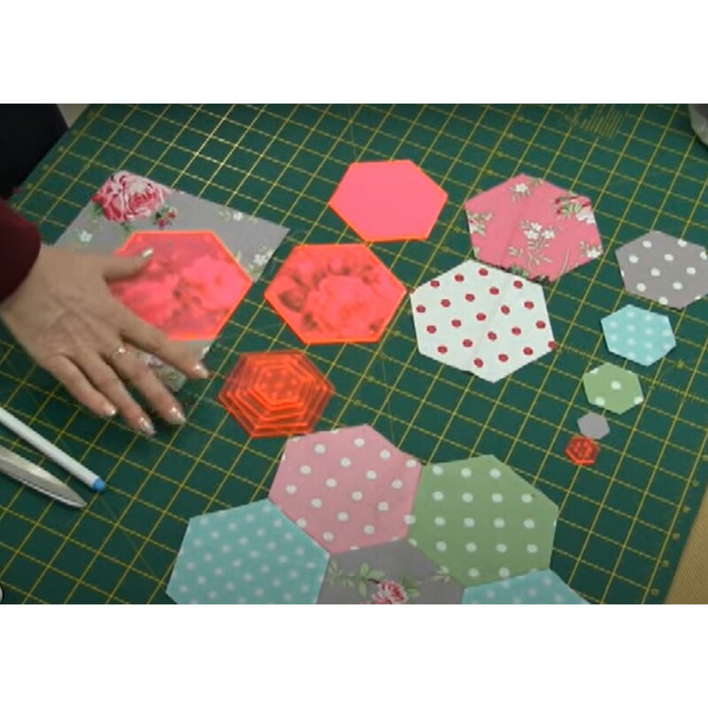 楽天市場】テンプレート（ピンク） ヘキサゴン（六角形）9個セット