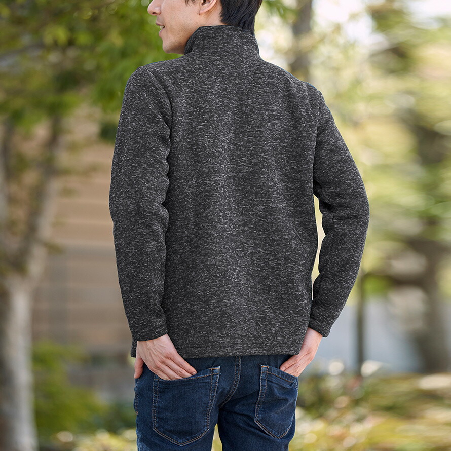 楽天市場】トップス メンズ 長袖 裏起毛 ジップアップ ジップニット