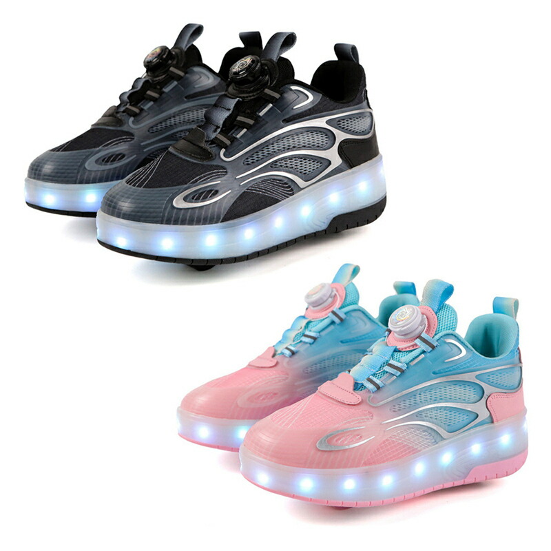 楽天市場】ローラーシューズ ローラースケート ダイヤル式 両輪式 後輪