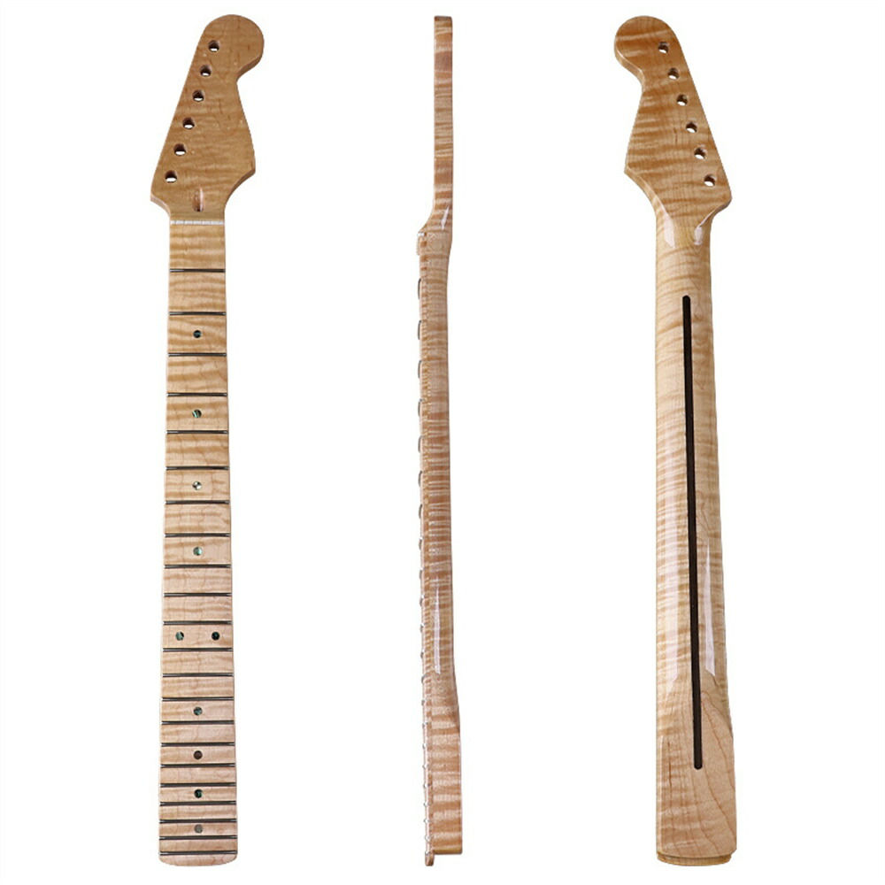 楽天市場】ギターネック トラ杢メイプル STタイプ用交換ネック