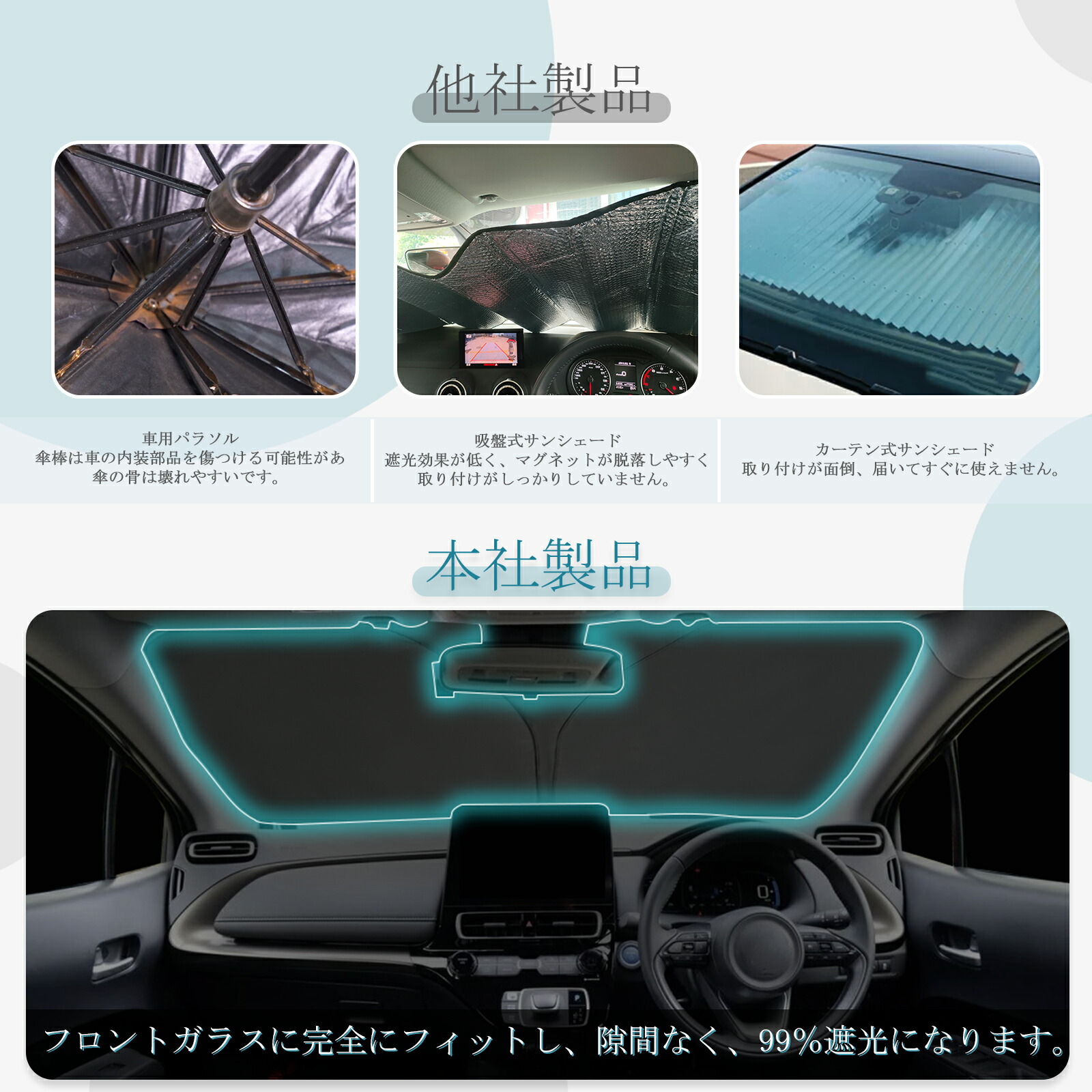 楽天市場】トヨタ アクア 専用 フロントガラス用サンシェード車 NHP10