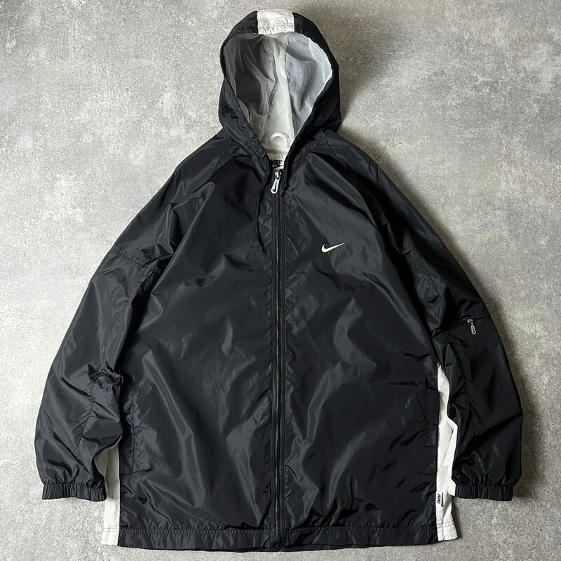 楽天市場】90s NIKE スウォッシュ 刺繍 フルジップ ナイロン パーカー