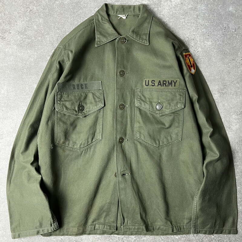 楽天市場】60s US ARMY OG-107 コットン サテン ユーティリティ シャツ