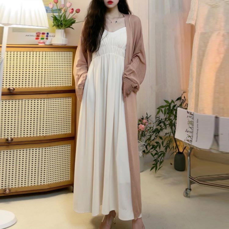 楽天市場】カーディガン キャミワンピース 2点セット レディース