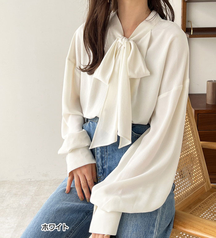 楽天市場】前後2wayボウタイブラウス レディース 秋 冬 春 トップス