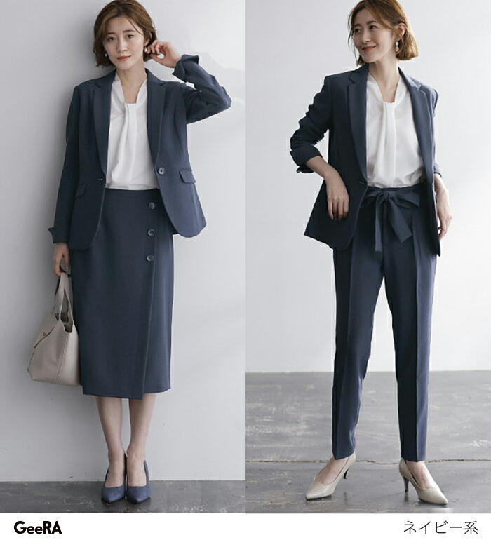 楽天市場】【3点セット】洗えるストレッチスーツセット レディース