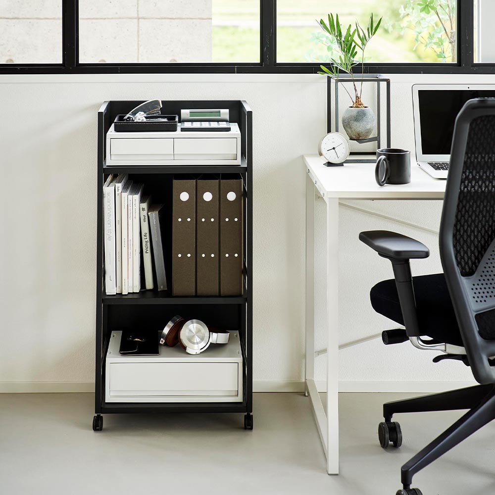 楽天市場】目隠しワゴン タワー L 山崎実業 tower ホワイト ブラック