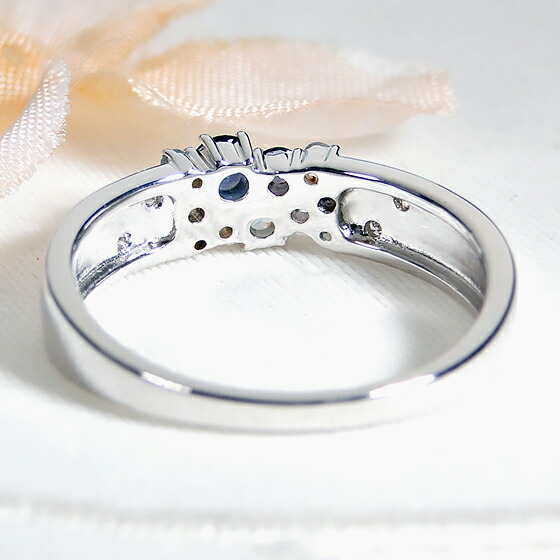 楽天市場】K18WG サファイア マルチリング送料無料 品質保証書 代引