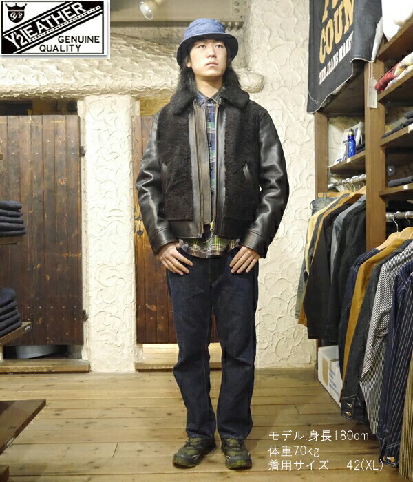 楽天市場】Y'2 LEATHER ワイツーレザー 熊ジャン Y2-10-25SP ECO HORSE