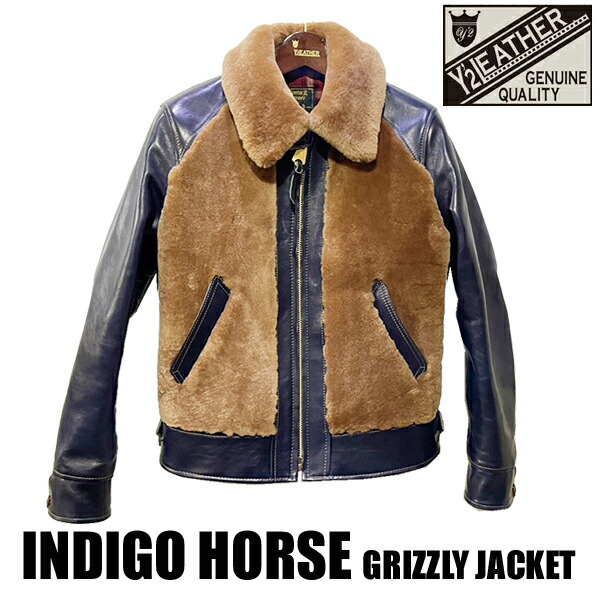 楽天市場】Y'2 LEATHER ワイツーレザー 熊ジャン Y2-10-25SP INDIGO
