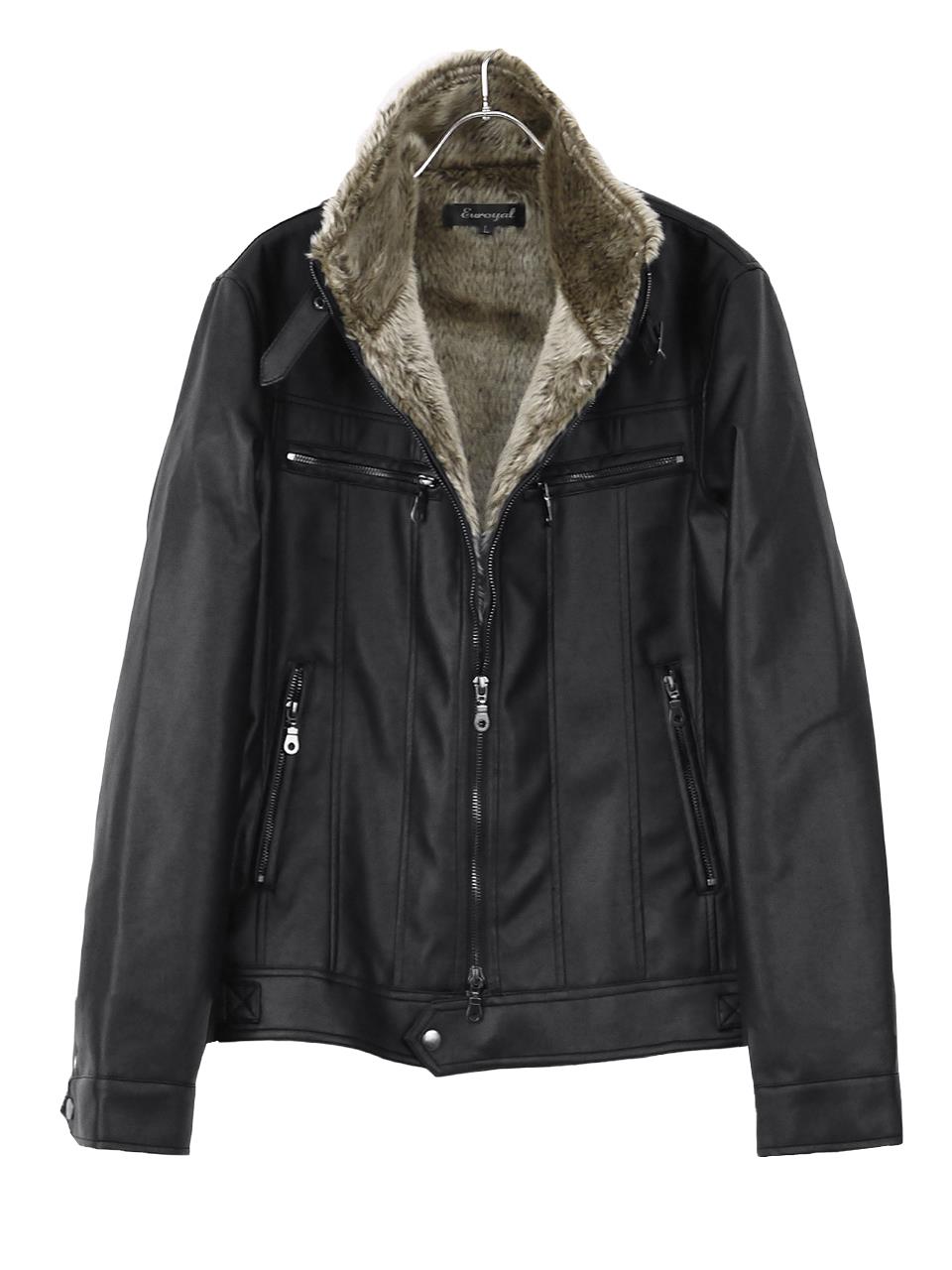 楽天市場】ライダースジャケット メンズ 冬 ボア レザージャケット 裏