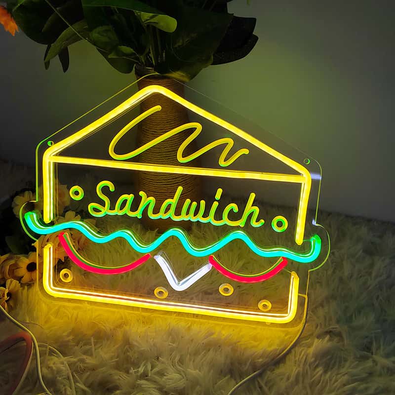 楽天市場】ネオンサイン USB給電 壁掛け ハンバーガー LEDネオンライト