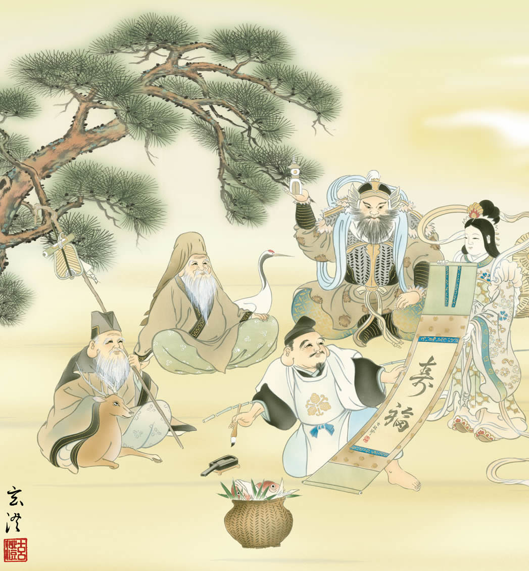 楽天市場】即日発送可能！縁起画【開運画：七福神/G4-BY013】作家