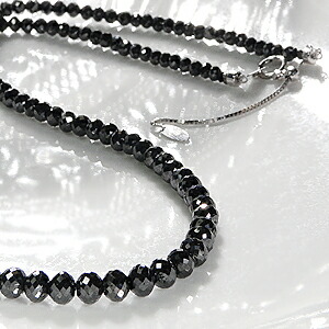 楽天市場】希少ミラーボールカット ブラックダイヤモンドネックレス50