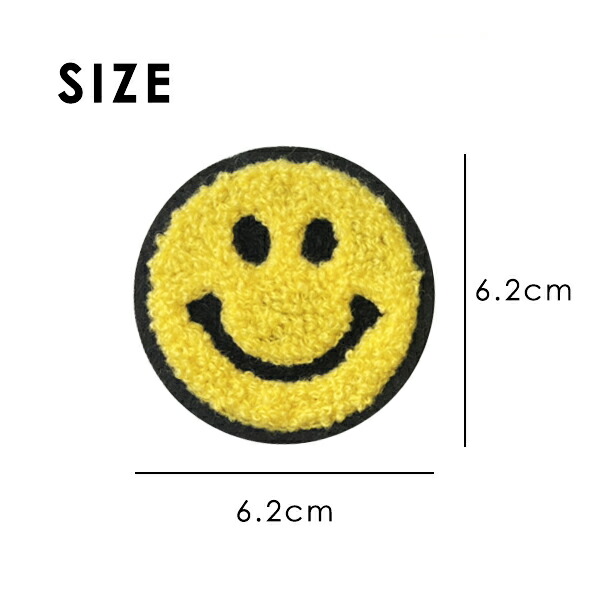 楽天市場】スマイル ワッペン 刺繍 縦6.2cm×横6.2cm smile ウインク に