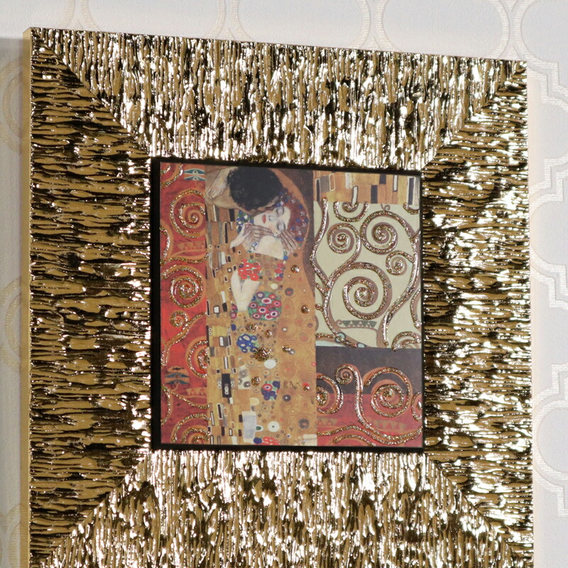 楽天市場】イタリア製 アートフレーム クリムト 接吻ゴールド