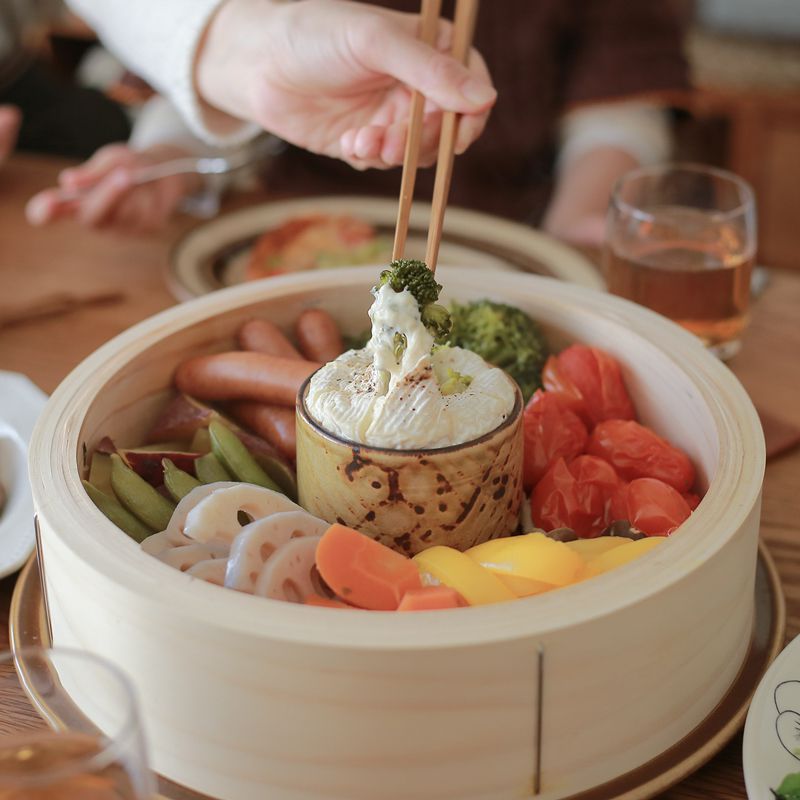 楽天市場】ひのき 中華せいろ 27cm／1段 蓋付き 蒸籠 檜 竹 網代編み