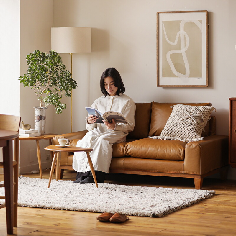 楽天市場】2人掛けソファー folk Jr. フォーク ブラウンフレーム