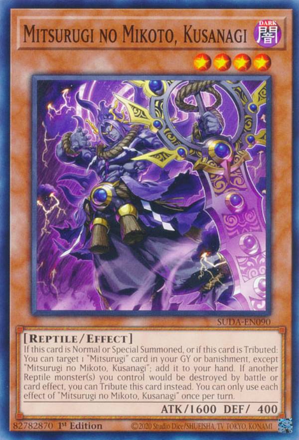 楽天市場】遊戯王 SUDA-EN090 Mitsurugi no Mikoto, Kusanagi (英語版