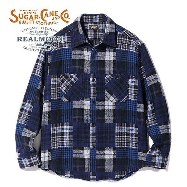 楽天市場】シュガーケーン ネルシャツ ブルーの通販