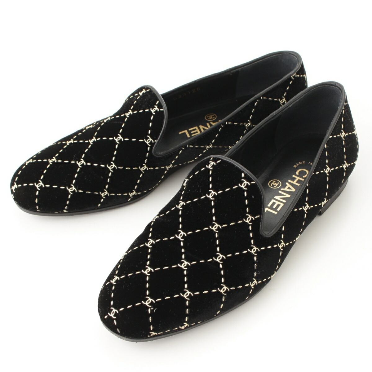 楽天市場】【シャネル】Chanel ココマーク ベロア ローファー