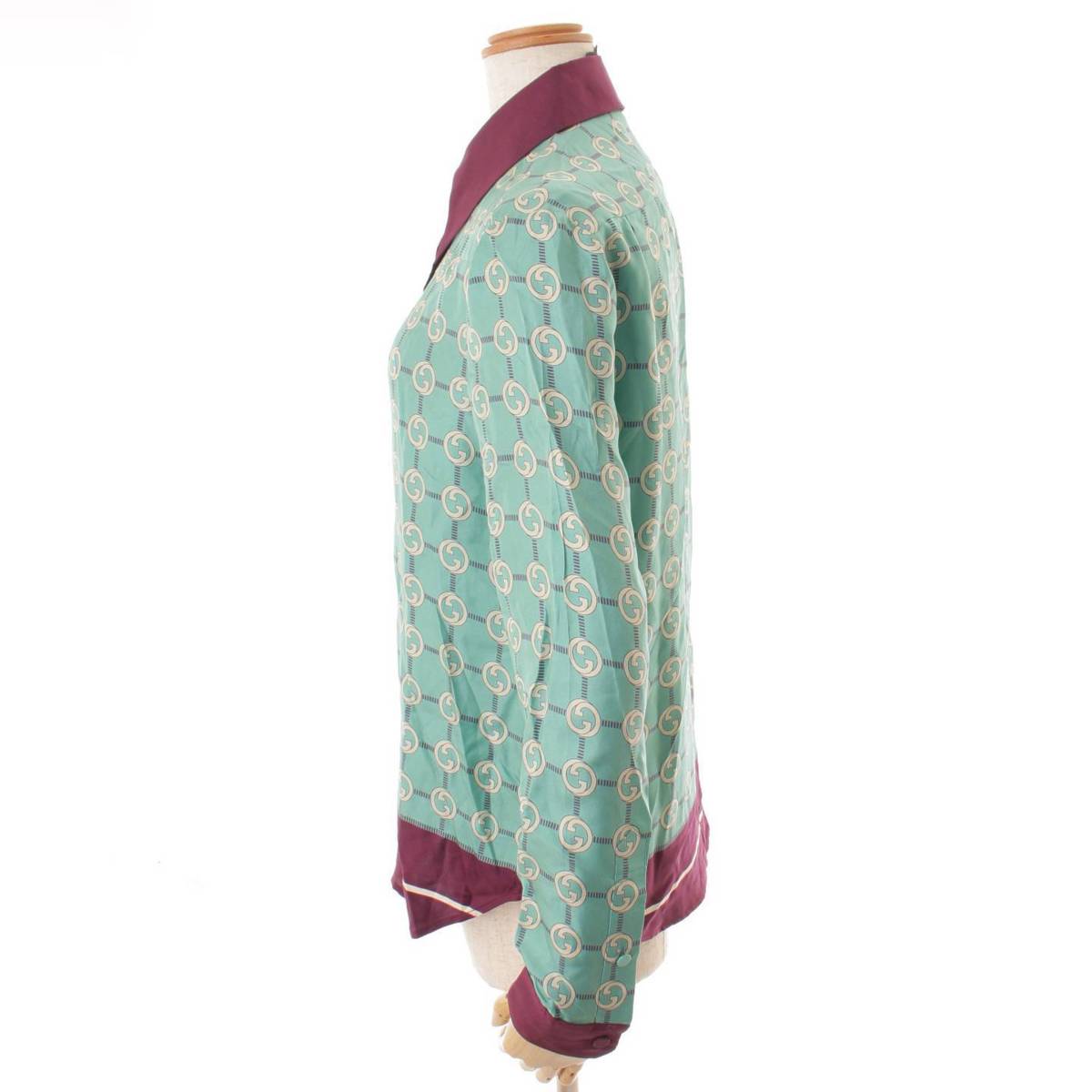 楽天市場】【グッチ】Gucci インターロッキング シルク シャツブラウス