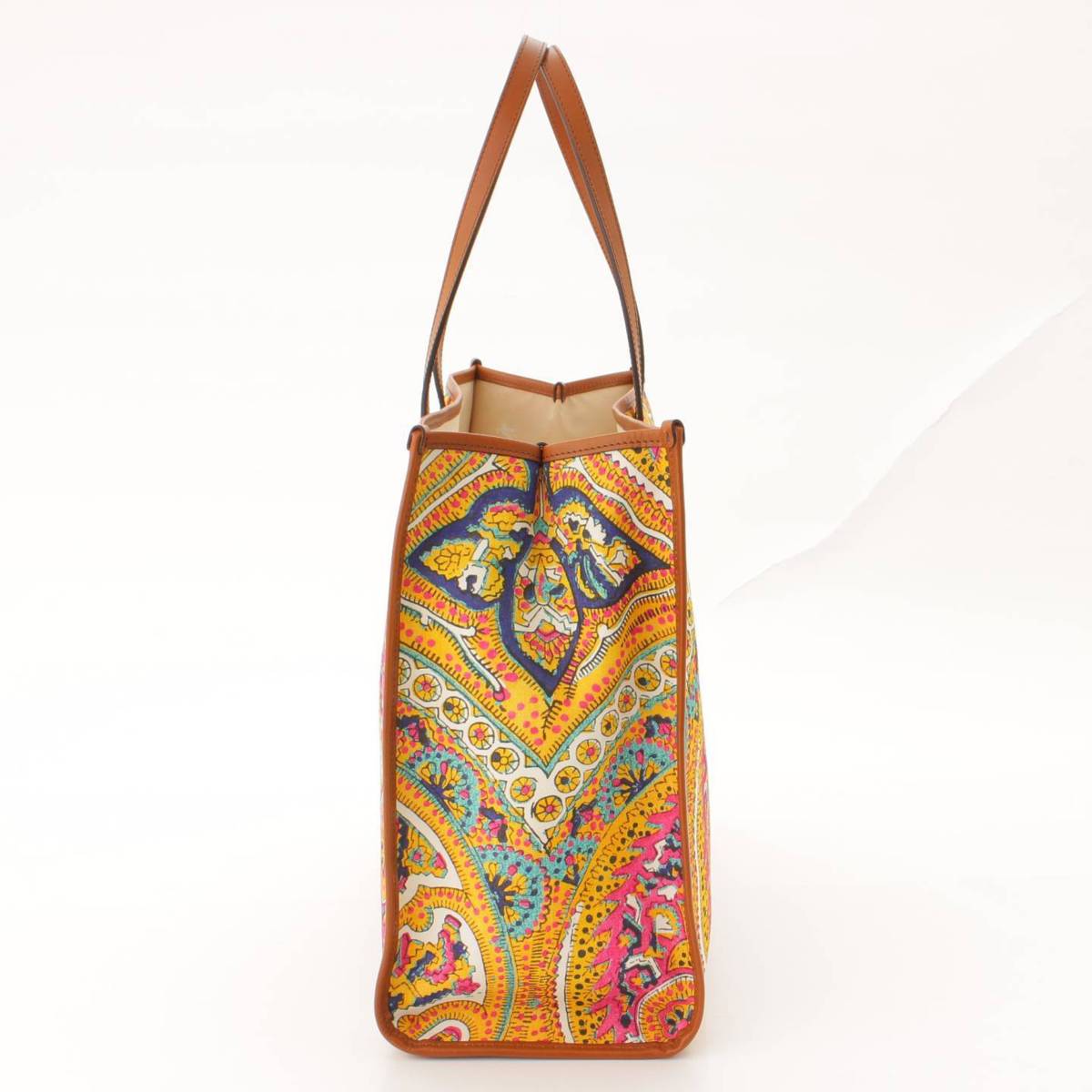 楽天市場】【エトロ】Etro 22年 ペイズリー コットン×レザー トート