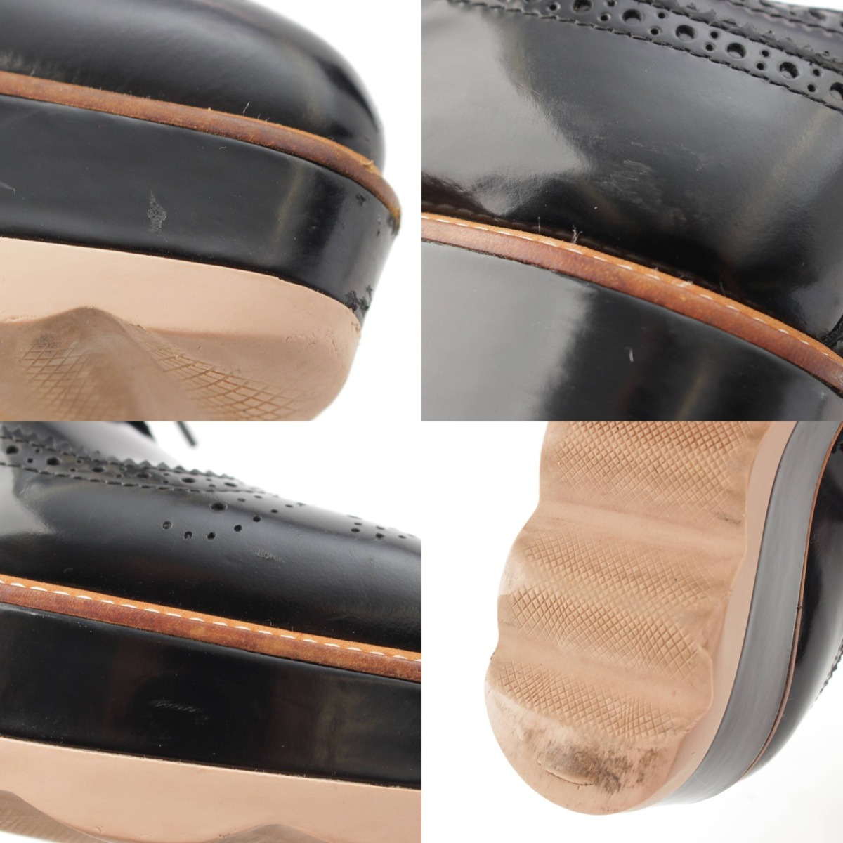 楽天市場】【プラダ】Prada 厚底 ウィングチップ レザー レースアップ