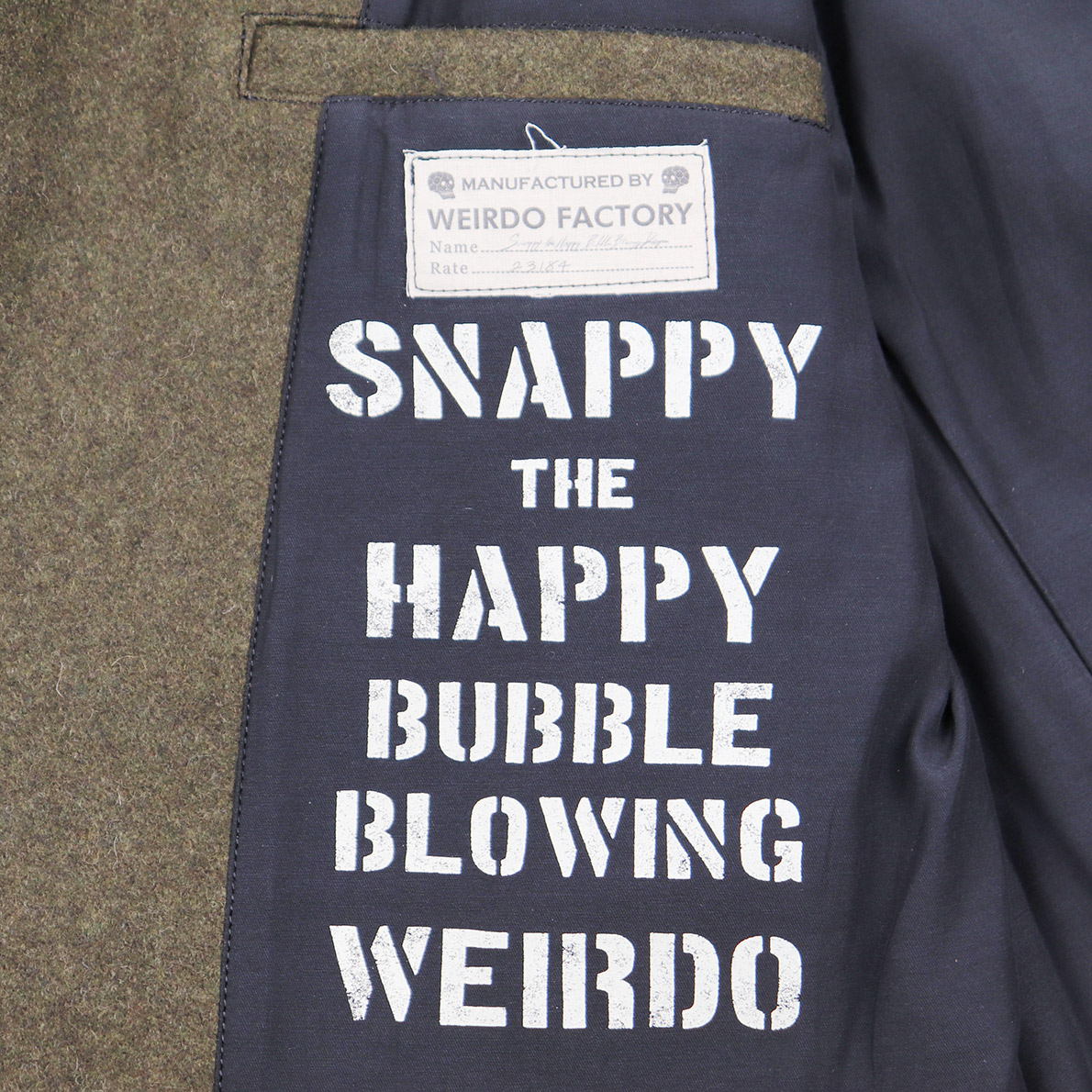 楽天市場】残りLサイズのみ WEIRDO SKULL & SNAKE - PEA COAT (KHAKI