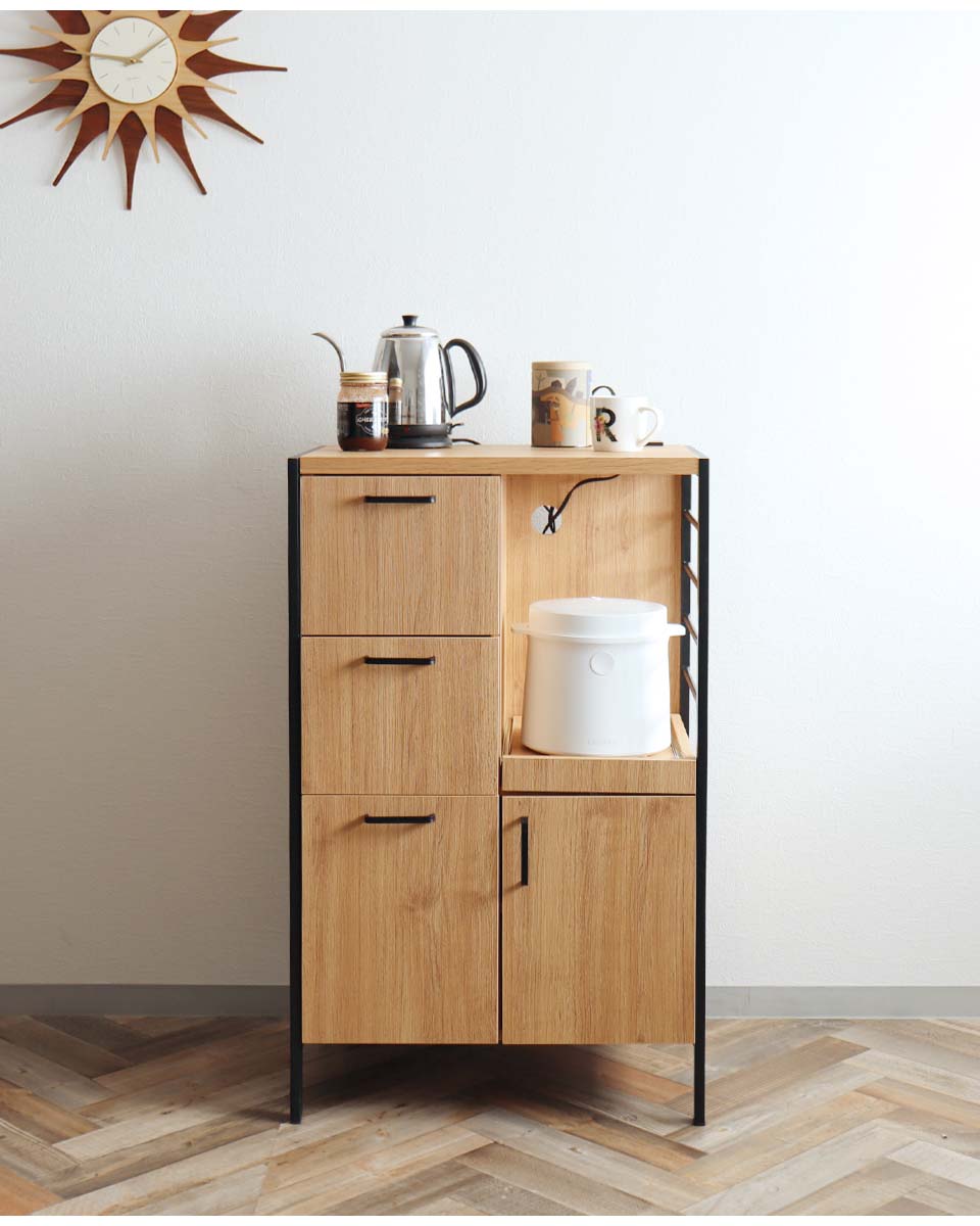 楽天市場】食器棚 キッチンラック 収納 キッチンストッカー ナチュラル