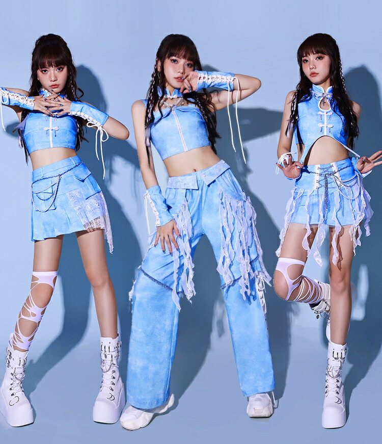 楽天市場】青 ダンス衣装 セットアップ レディース 韓国 k-pop