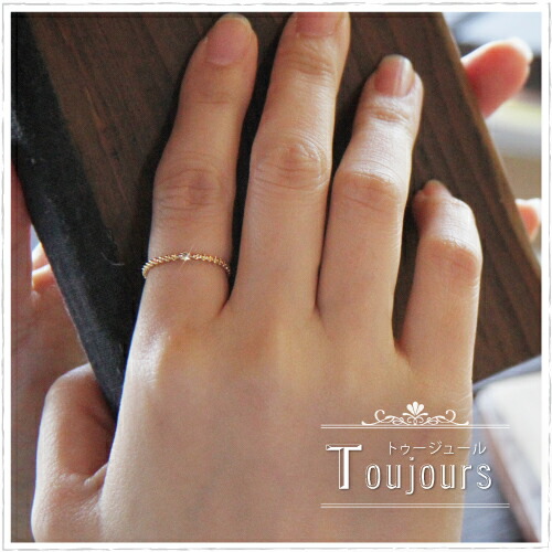 楽天市場】K14 14金 一粒ダイヤモンドリング Toujours ゥージュール