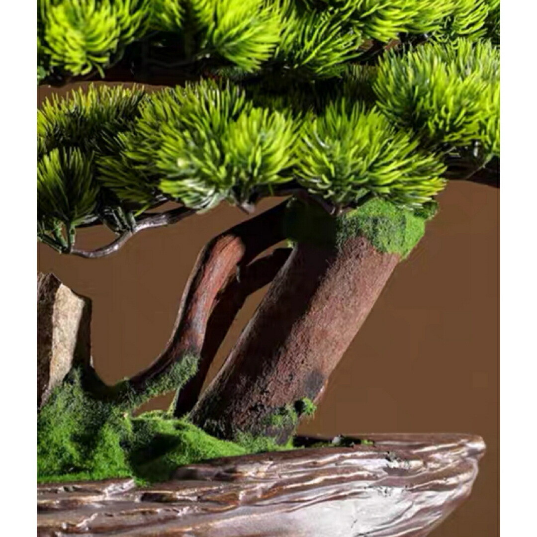楽天市場】A032983インテリアグリーン 高級模造迎客松盆栽 置物 禅意迎