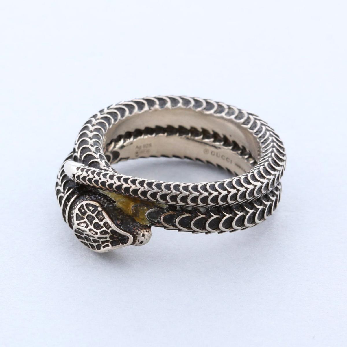 楽天市場】【中古】 GUCCI （グッチ） ｼﾙﾊﾞｰ ｽﾈｰｸ ﾘﾝｸﾞ 蛇
