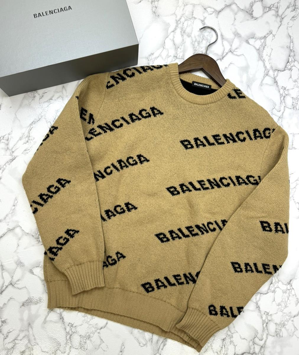 楽天市場】【中古】 BALENCIAGA （バレンシアガ） ﾛｺﾞ ｼﾞｬｶﾞｰﾄﾞﾆｯﾄ