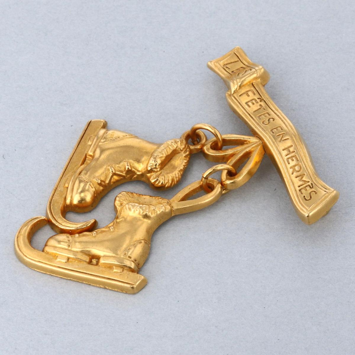 楽天市場】HERMES エルメス ブローチ LE FETES EN HERMES スケート