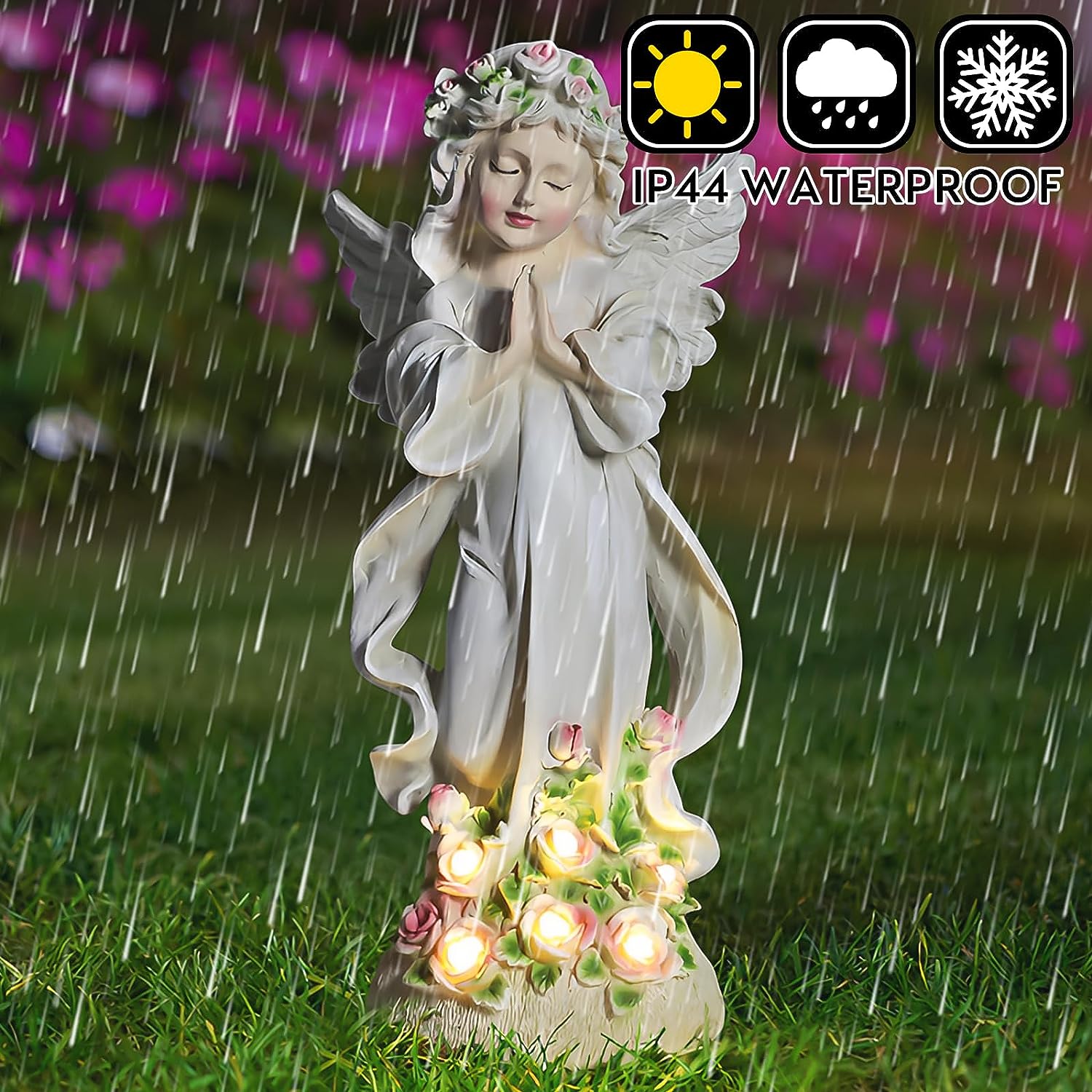 楽天市場】エンジェル花の祈りの天使 ガーデン彫像置物 屋内屋外装飾