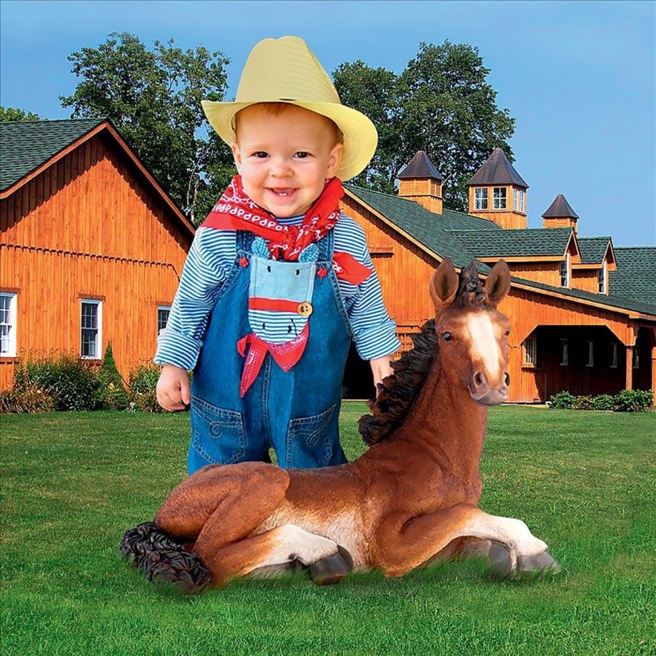 楽天市場】くつろぐポニー子馬像彫像 ガーデン装飾庭園園芸