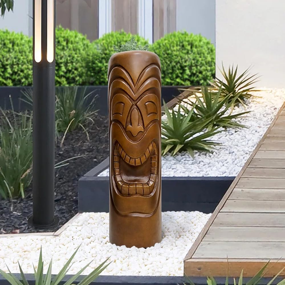 楽天市場】トーテムポール屋外装飾彫像高さ90.9cmティキ ガーデン彫刻